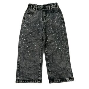 SHEIN‎ Kids Black Jeans with Rhinestone Accents